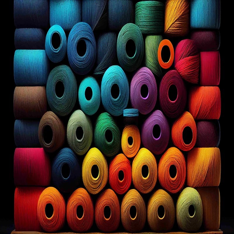 Dyed yarn cones
